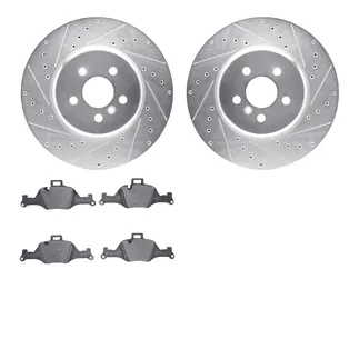 R1 Concepts WGYN1-31125 eLINE Rotor - Drilled & Slotted - Silver W/ Semi-Met Pads